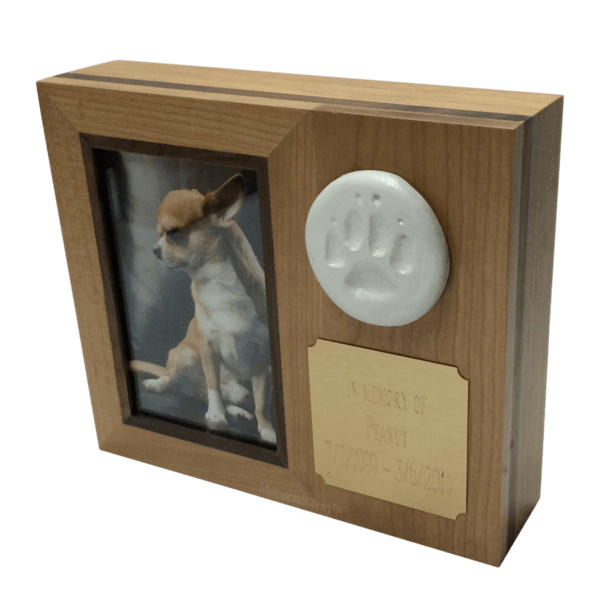 Paw Print Photo Cherry Pet Urns